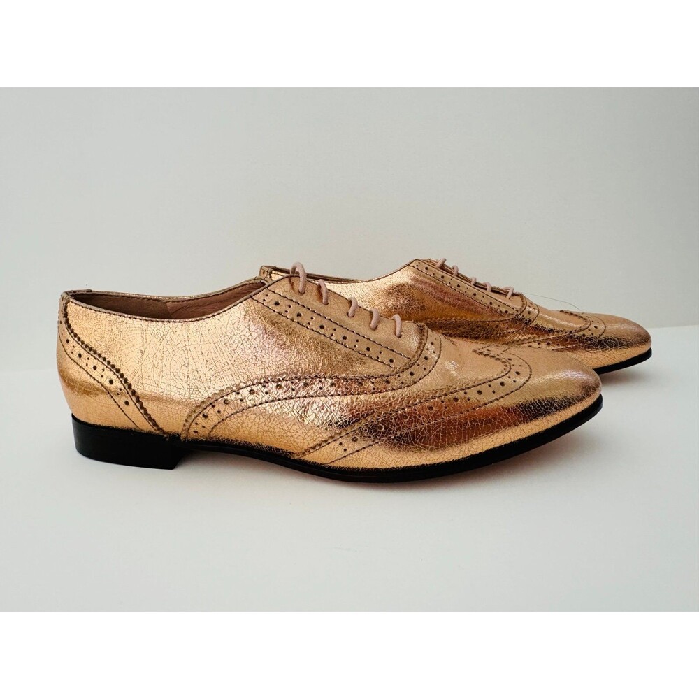 NWOB J Crew rose-gold leather Oxford OPEN BOX Size 7.5 - Picture 2 of 4